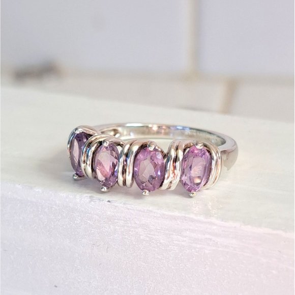 3 Carat Brazilian Amethyst 4 Stone Ring - Picture 1 of 16